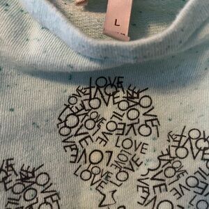 Mint Green Love Print Sweatshirt